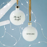 Bespoke personalised message China Bauble