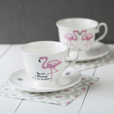 Flamingo and Message Bone China Cup and Saucer or Mug