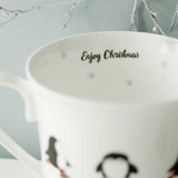 Skating Penguins Personalised Christmas China Cup